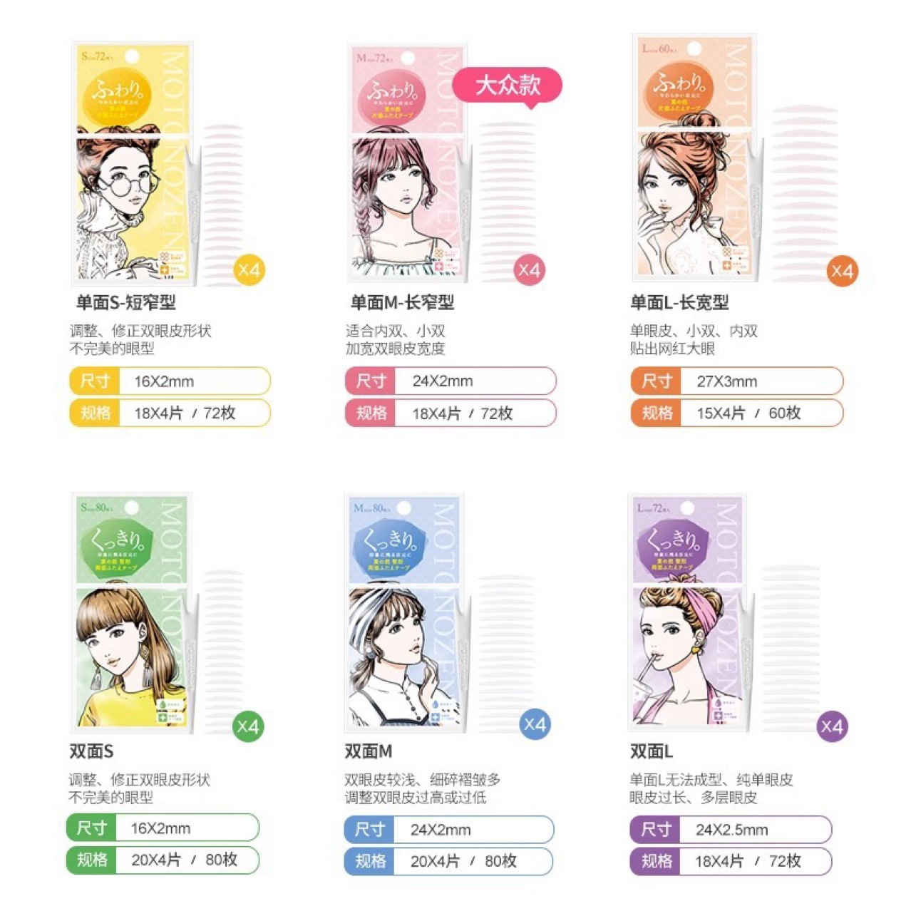 Suzhi Ran Double Eyelid Sticker Traceless Invisible Natural Lace Single-sided Double-sided Swollen Eye Bubble Beauty Special for Female Novice