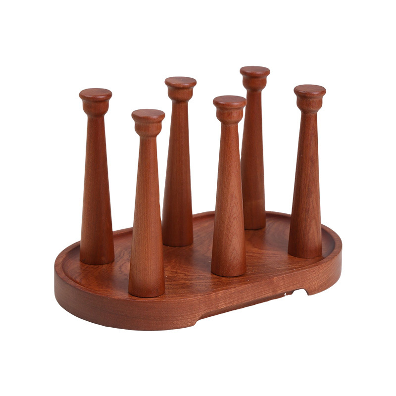 Ebony Cup Holder, Mildew-Proof and Tax Filter, Household Glass Cup, Wooden Cold Tea Cup, Water Cup, Hand Storage Rack