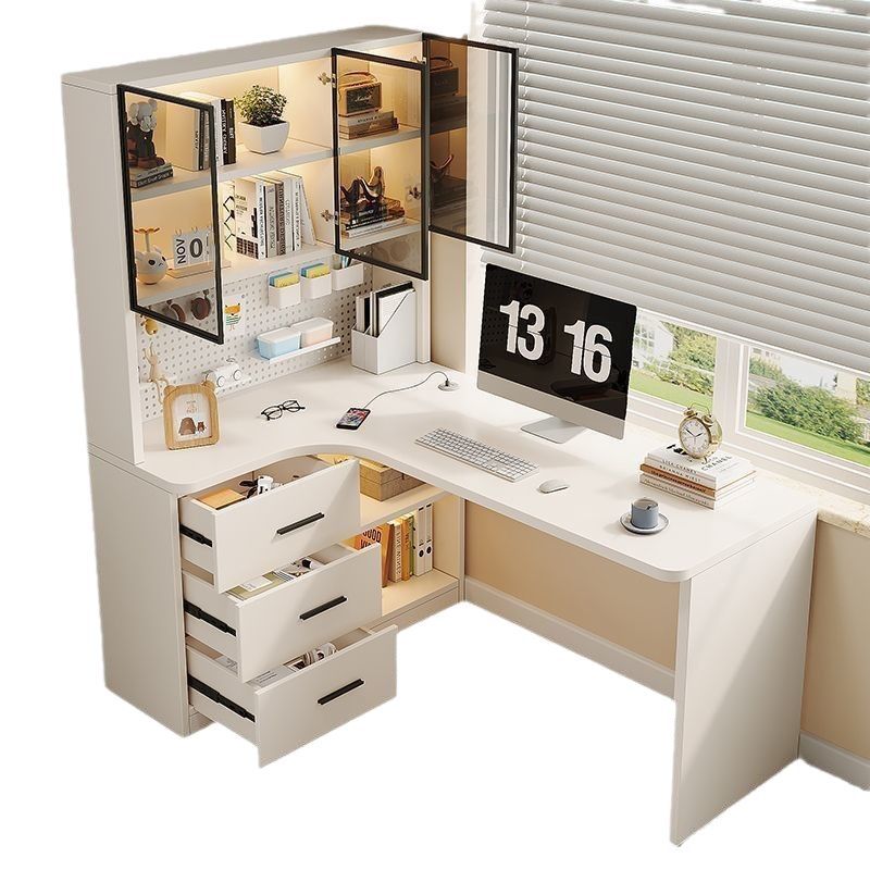 Study Complete Set of Modern Minimalist Desk Home Bedroom Study Storage Floor Bookshelf Desk Combination Integrated Cabinet