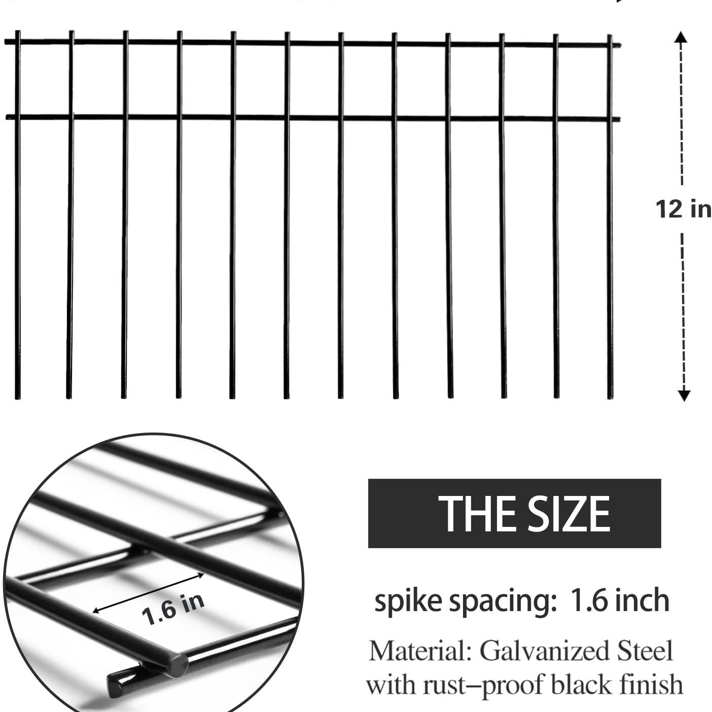 Animal Barrier Fence Garden Decorative Fence Anti-Rust Metal Wire Panel Border Suitable for Dog and Rabbit Floor Piles