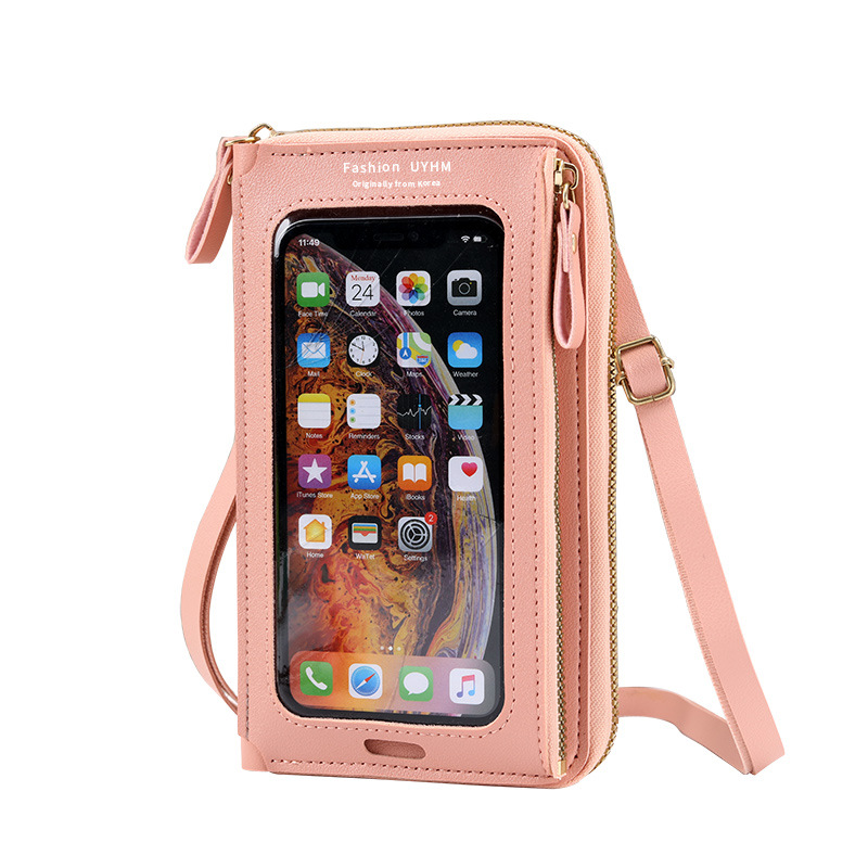 2022 Touchscreen Mobile Phone Bag Women's Crossbody Anti-theft Multifunctional Single Shoulder Transparent Mini Wallet Mobile Phone Bag