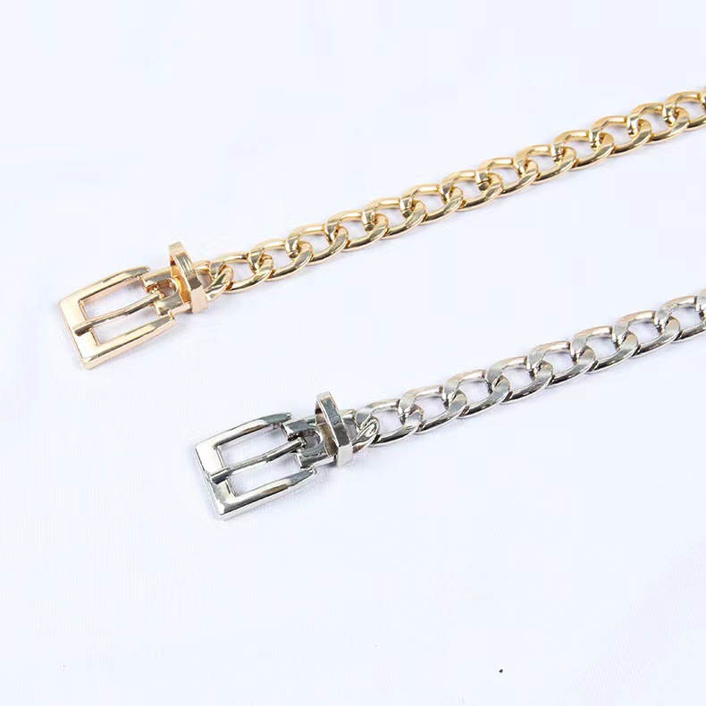Fashion Pin Buckle Belt for Women Summer 2024 New Trendy Metal Waist Chain Accessories Dress Waist Chain Belt Luxury