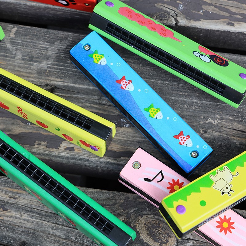 Children's Harmonica Creative Kindergarten Teaching Aids Primary School Students Beginners Wind Instruments Wooden Harmonica Educational Toys
