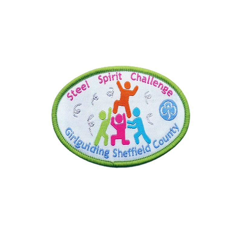 Small Batch Custom Stereo Embroider Seal School Uniform Embroider Badge Kindergarten Round Label Embroider Patch Sticker Computer Embroider Label