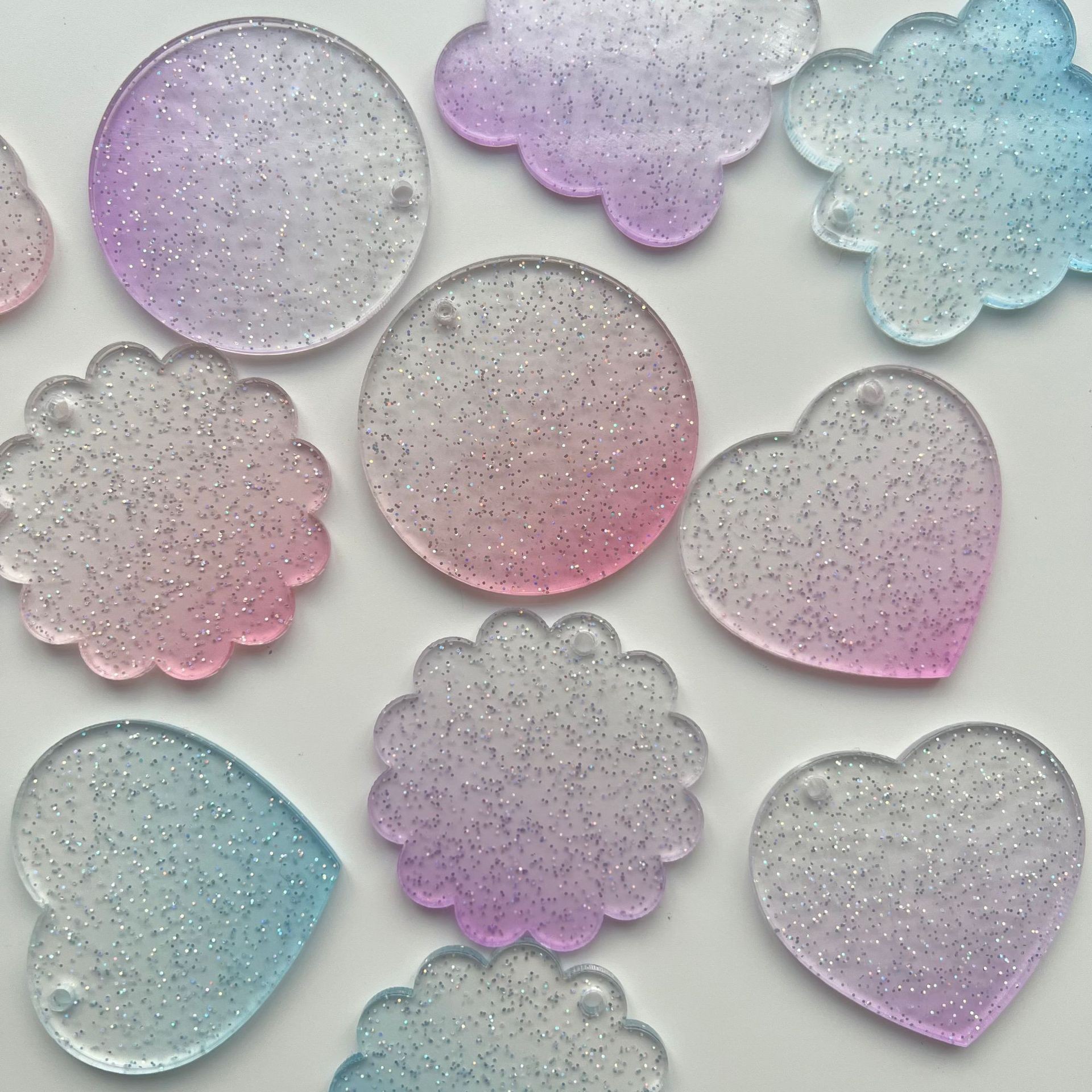 Блестящая градиентная акриловая плита, прозрачная ключница для DIY