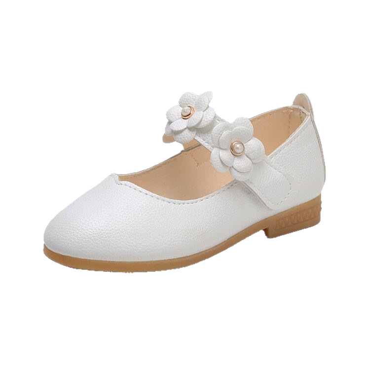 Girls' Black Leather Shoes, Kidsren's Performance Shoes, White Student Shoes, Etiquette Flower Girl School Shoes, Tbottomon Soft Soles