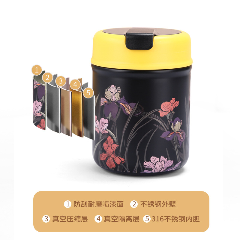 Creative 316 Stainless Steel Stew Pot for Men and Women at Work, Outdoor Portable Thermos Cup, Stewed Bird's Nest Porridge, White Fungus Cup