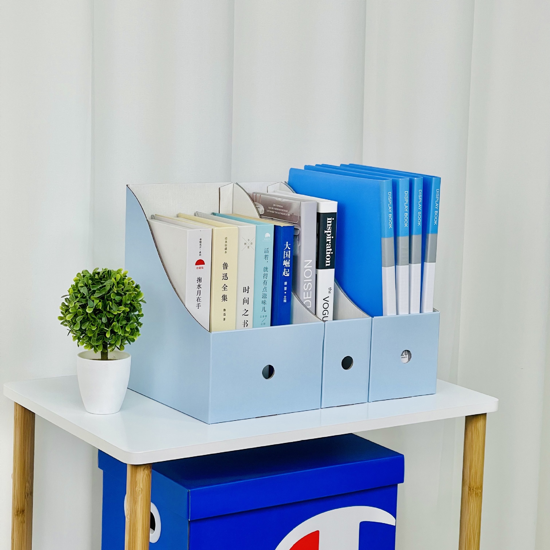Desktop file storage folder paper primary color bookshelf file storage vertical