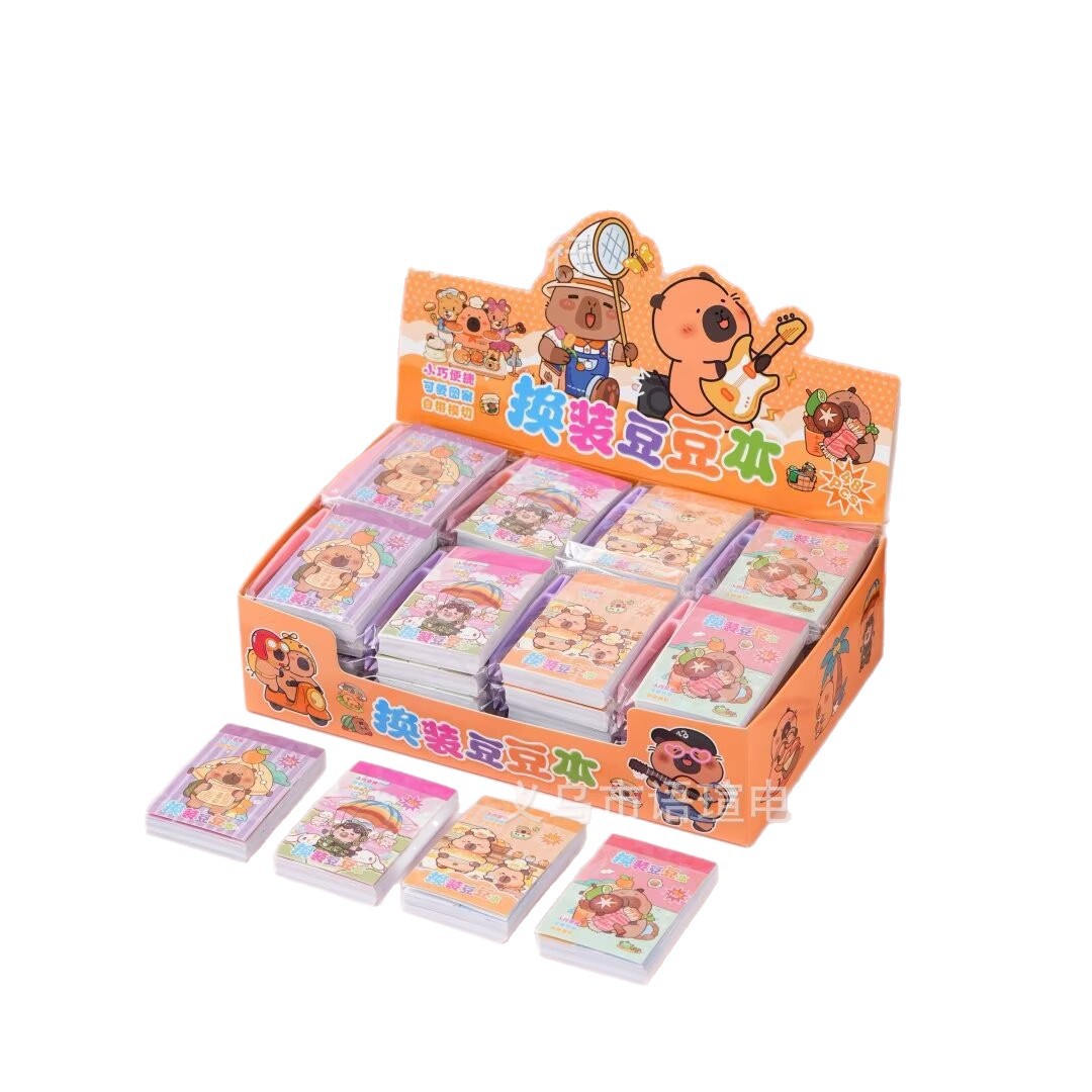 New Mini Cartoon Dress-Up Beanie Coloring and Dress-Up Two-In-One Material Sticker Book DIY Dress-Up Paste Painting