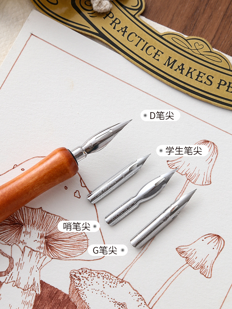 Tachikawa Pen Tip Wooden Rod Dip Pen Fountain Pen Light Color Hook Line Painting Pen Comic Watercolor Pen Tip