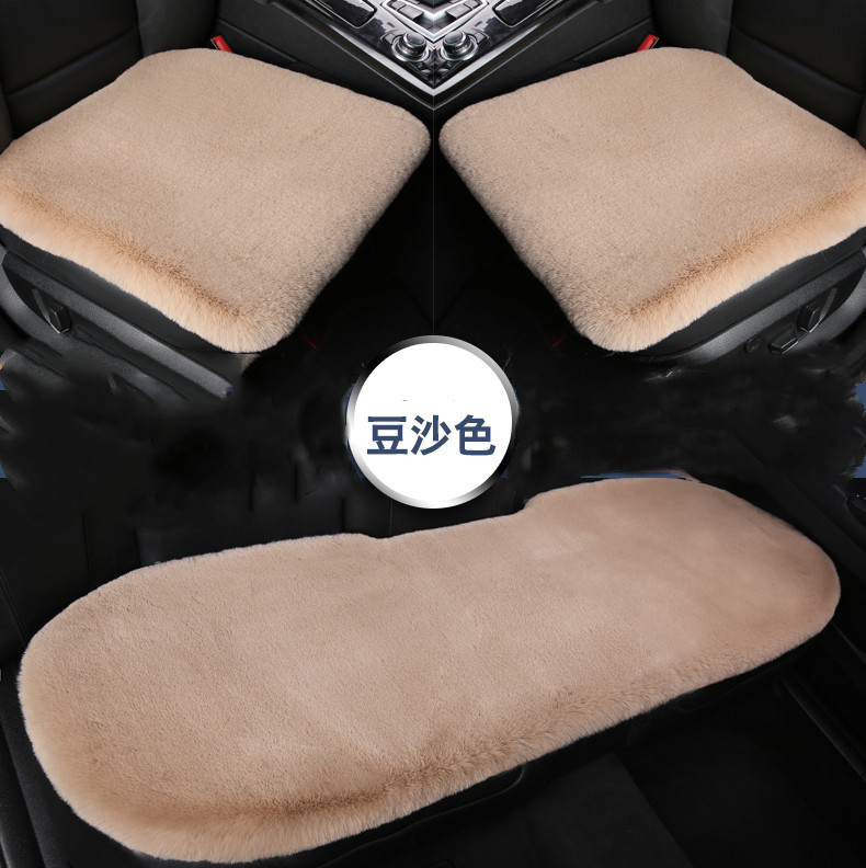 Winter car small three-piece driving seat single seat cushion wool cushion imitation rabbit fur warm cushion rabbit fur car cushion