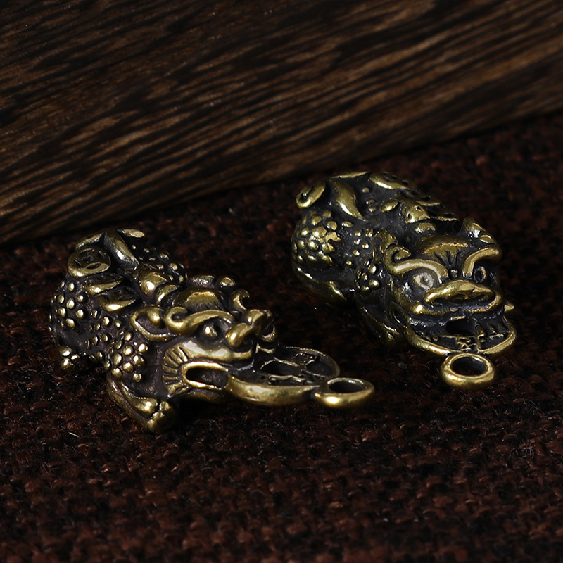 Brass Pixiu Pendant small size Unisex Lucky Safe Keychain Pendant Ornaments Jewelry Factory in stock