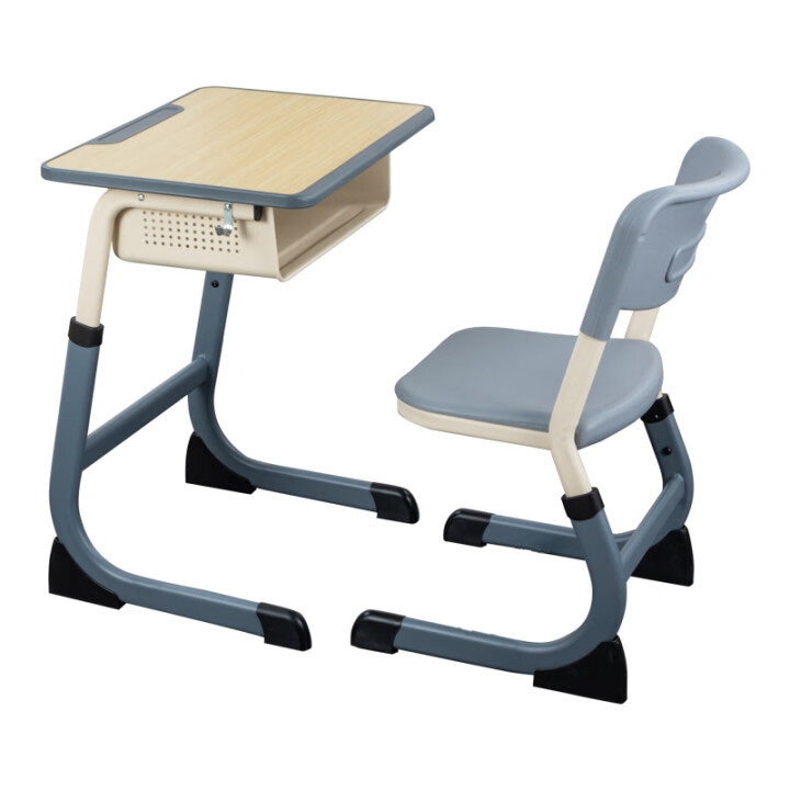 Student Desks and Chairs C-Type Thickeneded Adjustable Study Table Training Cram School Primary and Secondary School Students Plastic Steel University School