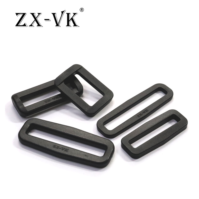 Factory direct black and white spot plastic square buckle mouth buckle two-gear buckle webbing adjustment buckle
