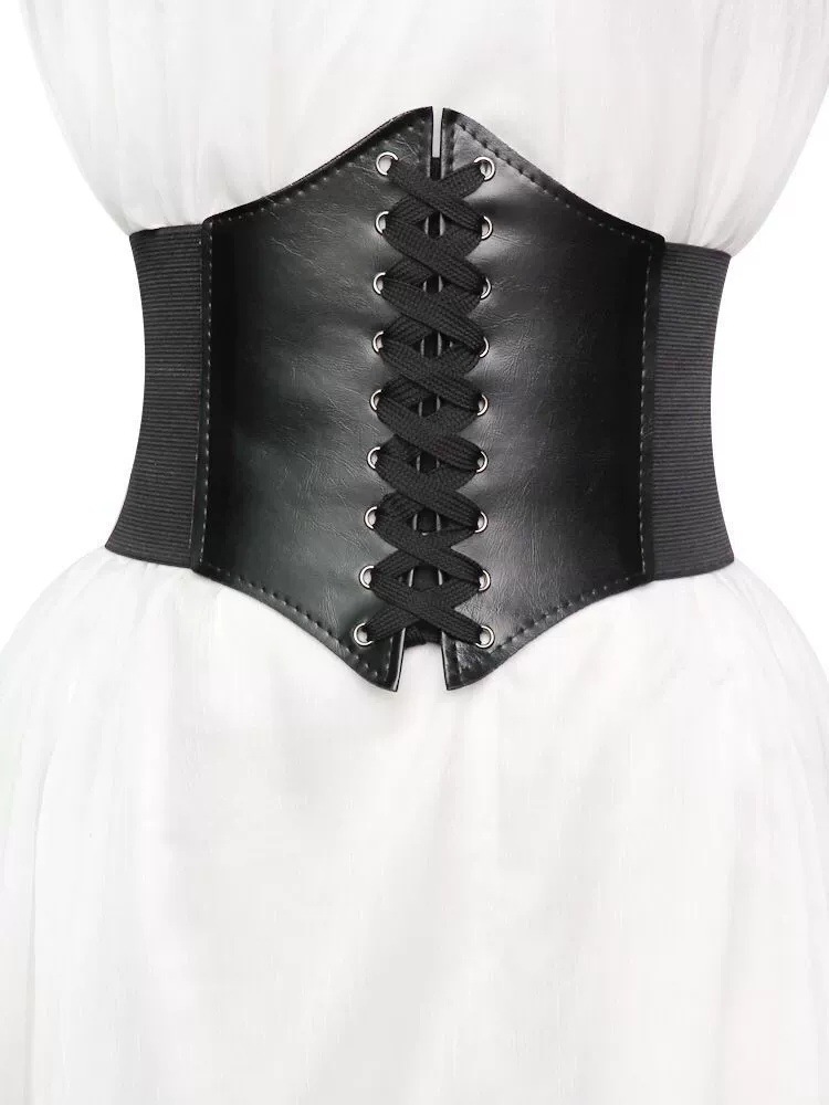 Пластиковый пояс с шнуровкой, женский супер широкий модный корейский пояс, декоративный эластичный широкий пояс от производителя