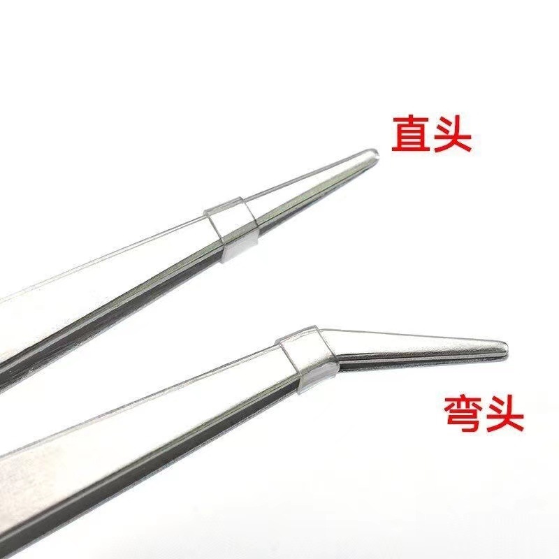 Bend straight stainless steel precision tweezers elbow pointed diy hand account tool clip eyelash nail tweezers