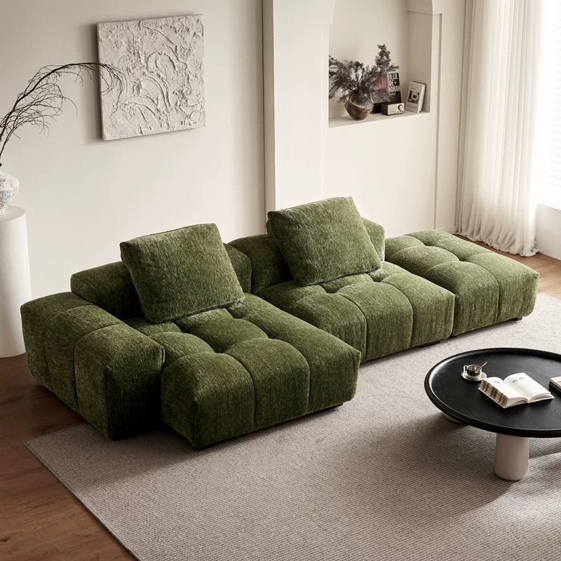 Pixel Sofa Cotton and Linen Black Fabric Sofa Italian Minimalist Module Combination Modern Living Room Corner Sofa
