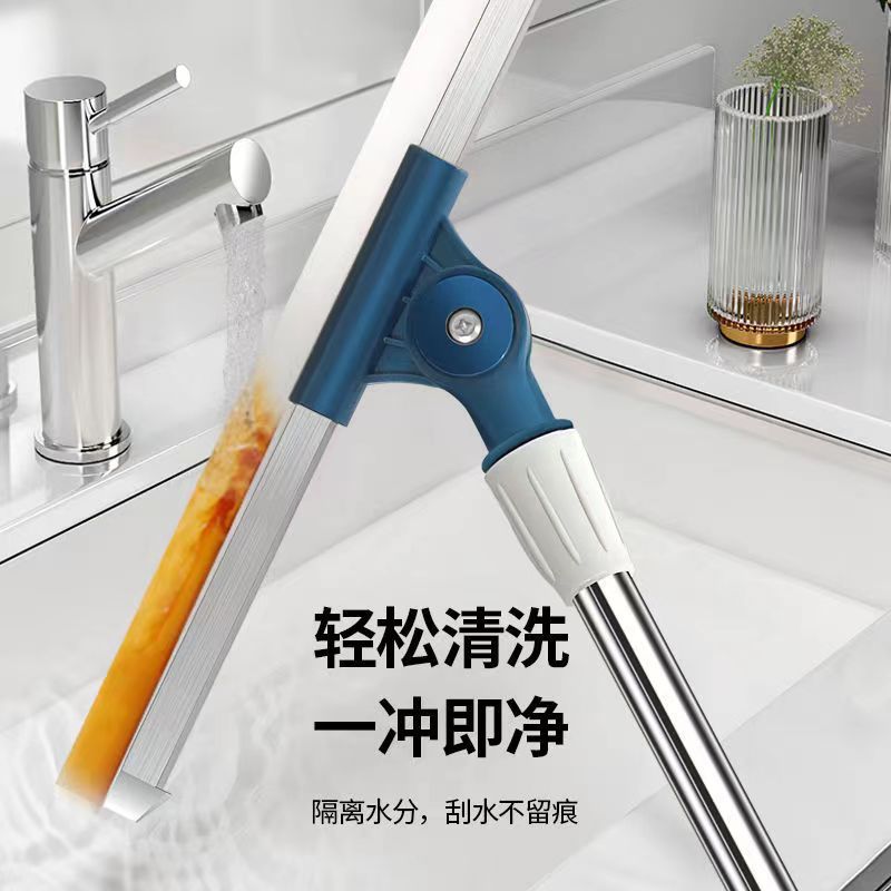 Clean Floor Scraper Household Long Rod Pusher Silicone Rubber Cotton Sweeping Window Wiper Magic Broom Floor Bathroom Board Scraper