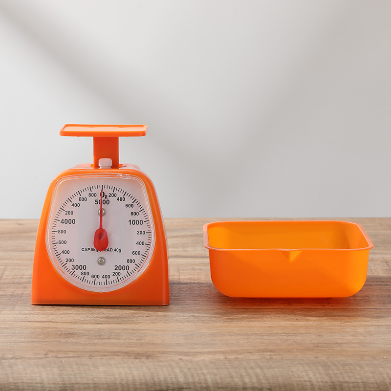 Mechanical small square kitchen spring food scale household scale plastic dial scale fruit plate scale household pointer spring scale