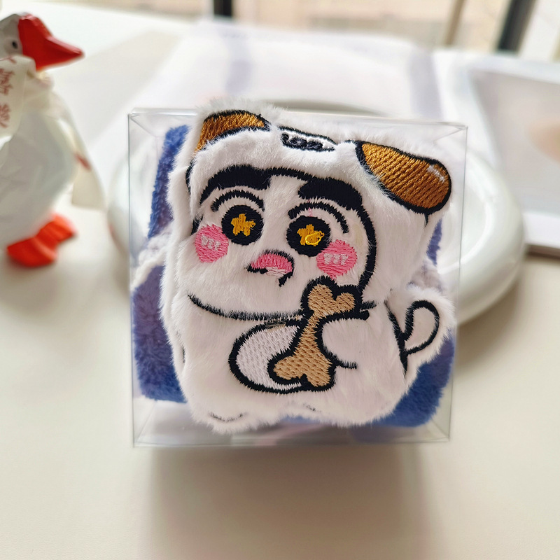 Crayon Shin-Chan Doll Coral Velvet Towel Creative Hangable Hand Towel Kidsren's Square Towel Kindergarten Towel Gift Box