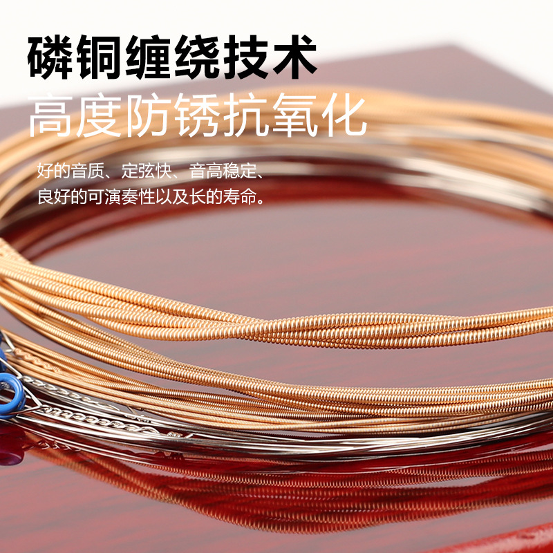 Fire Ye NC12 Endless Light Coated Ballad Guitar String Phosphor Copper Guitar String Rust-proof Film Coated Guitar String Set String
