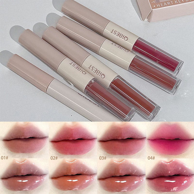 Qibest New Heart Key Butterfly Makeup Kit Lip Glaze Blush Eyeshadow Powder Eyebrow Pencil Eyeliner Simple Full Makeup