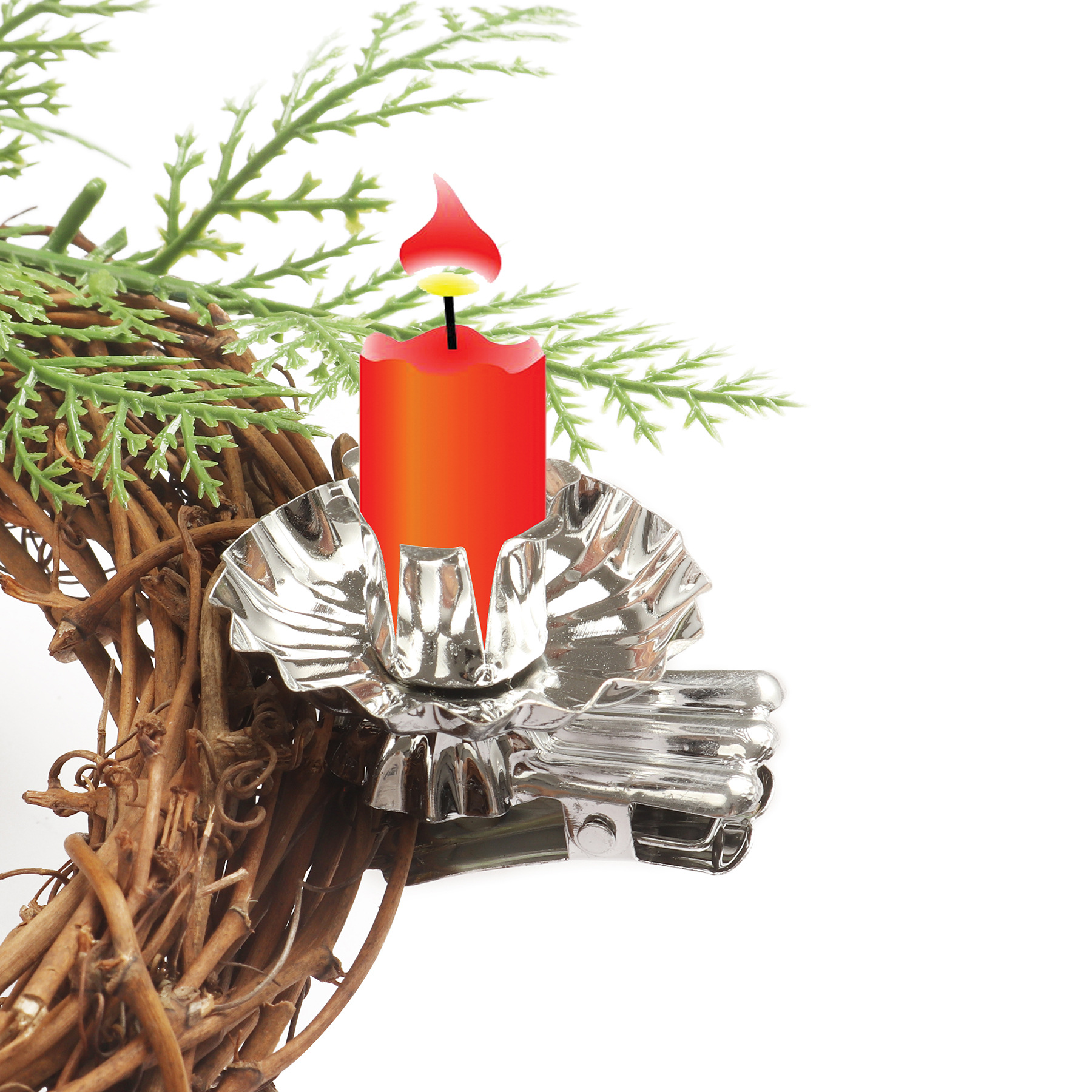 Source factory direct Christmas iron candle clip candle holder metal iron candle Cup base
