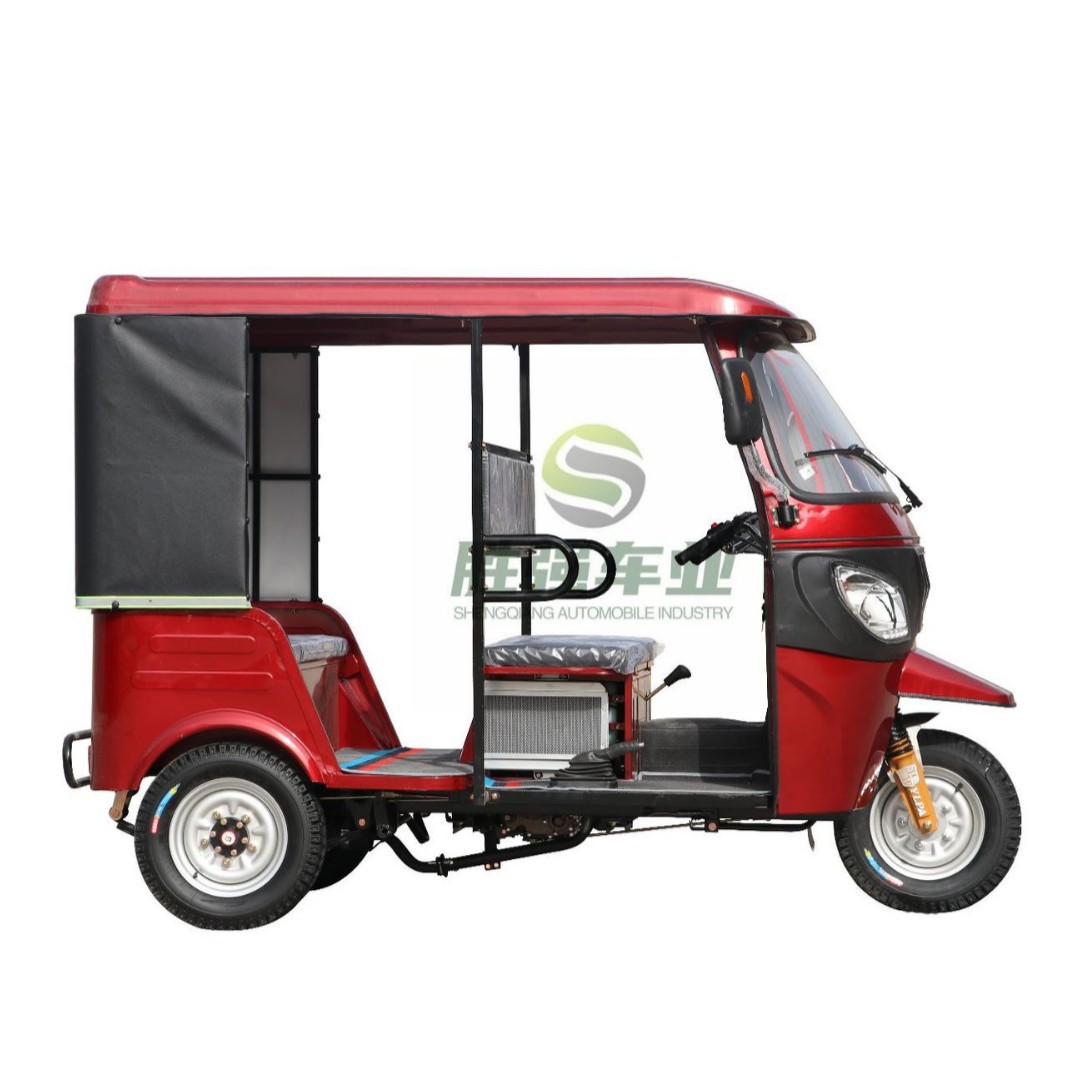 Cross-Border African Tuktuk Fuel-Powered Tricycle with Double Row for Passenger Transport Electric Fuel Tricycle