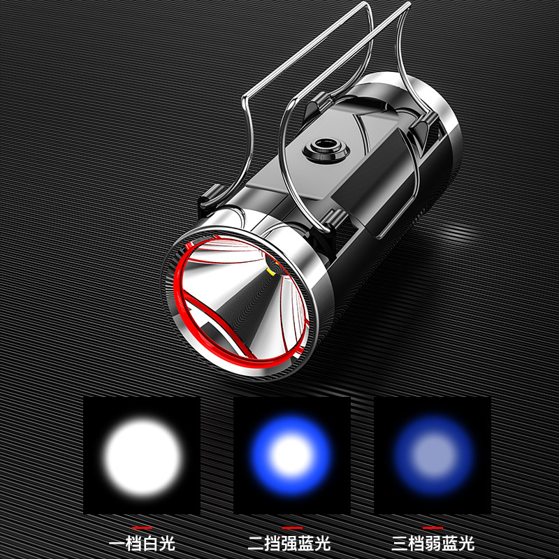 Fishing lamp water drift super bright xenon high power waterproof blue light white light flashlight Wild Table fishing night fishing lamp