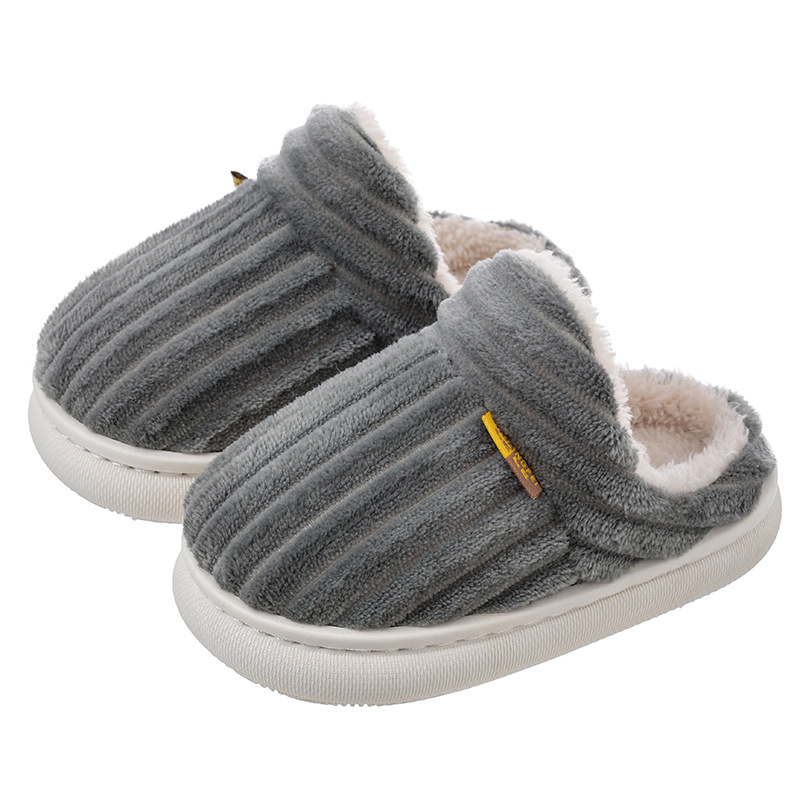 Winter Kidsren's Cotton Slippers for Boys and Girls, Non-Slip Warm Bags and Family Plush Fleece-Lined Home Baby Cotton Slippers