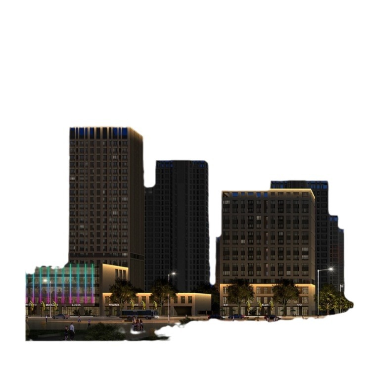 Building floodlighting design Tangshan lubei district shantytown renovation lighting design renderings outdoor lighting