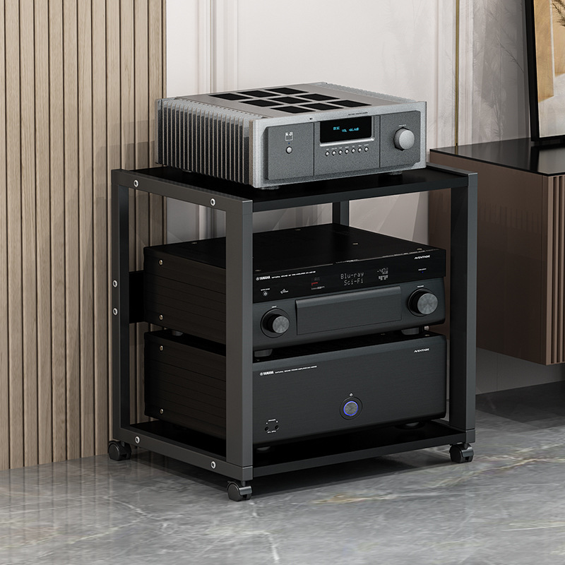 Amplifier Rack Multi-Layer Household Adjustable Spacing Mobile Amplifier Bracket Cabinet Speaker Audio Foot Stand
