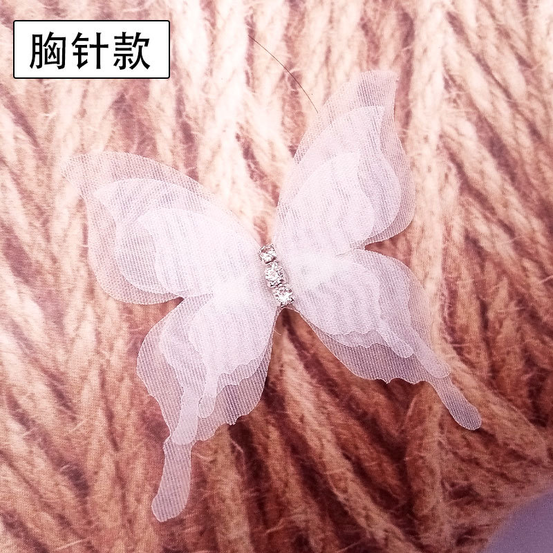 [Заводские товары] новые трехслойные алмазные трехмерные тюлевые бабочки брошь цветные симуляционные ткани DIY аксессуары для булавок