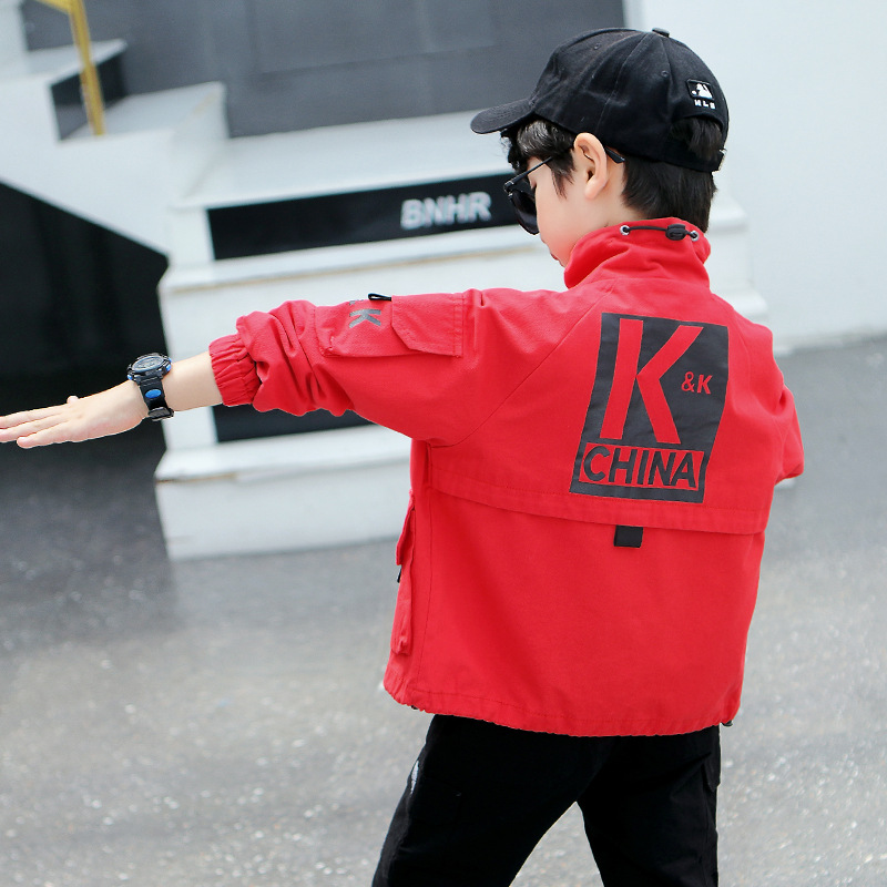 2021 Spring New Boys' Topss for Small and Medium-Sized Children Trendy Printed Letters Children's Topss Boys Cotton Tops