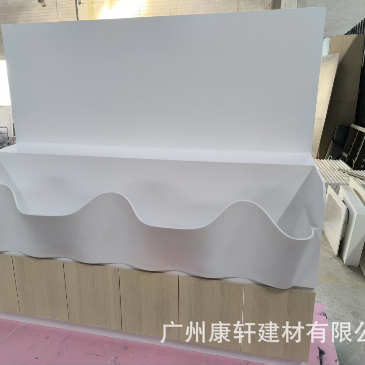 Guangzhou Artificial Stone Special-Shaped Reception Desk, Workbench, Milk Tea Bar, Restaurant Bar, Shopping Mall Stairs, Etc