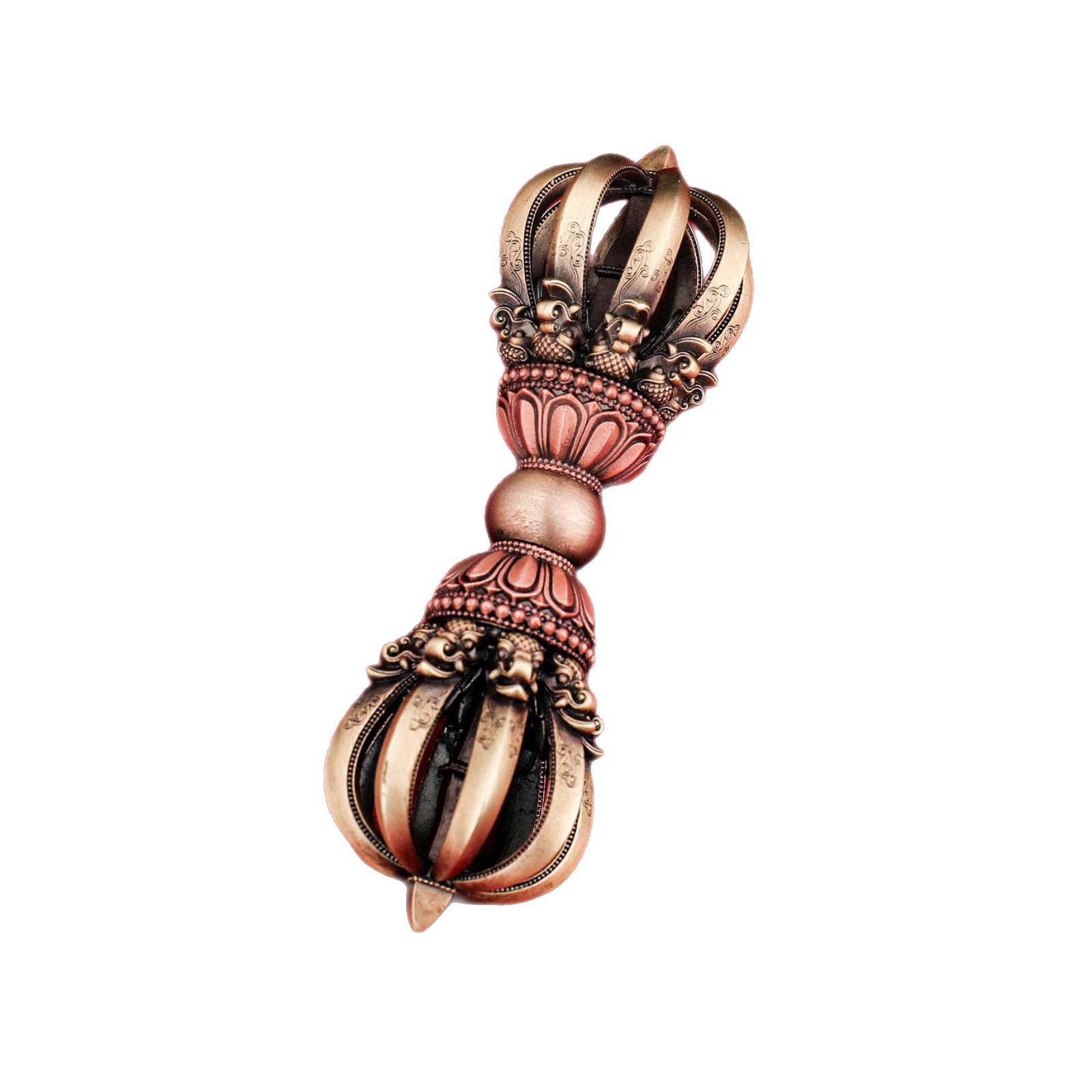 Xizang Ritual Tool Vajra Pestle Made of All-Copper Material, Home Decoration Purple Brass White Copper Combined with Buddhist Hall Buddhist Supplies