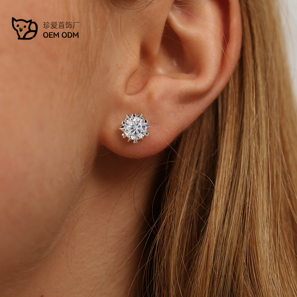 Серьги из моиссанита, снежинка, из стерлингового серебра 925, легкие и роскошные