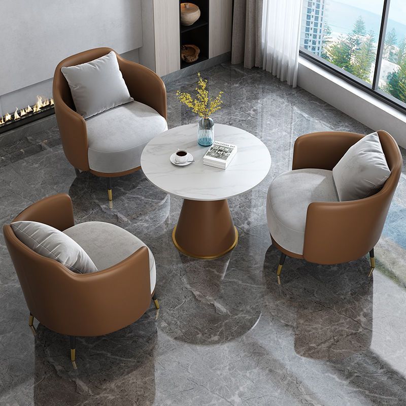 Simple and Light Luxury Single Sofa Coffee Table Combination Leisure Hotel Reception Sales Office Negotiation Table and Chairs Beauty Salon Reception