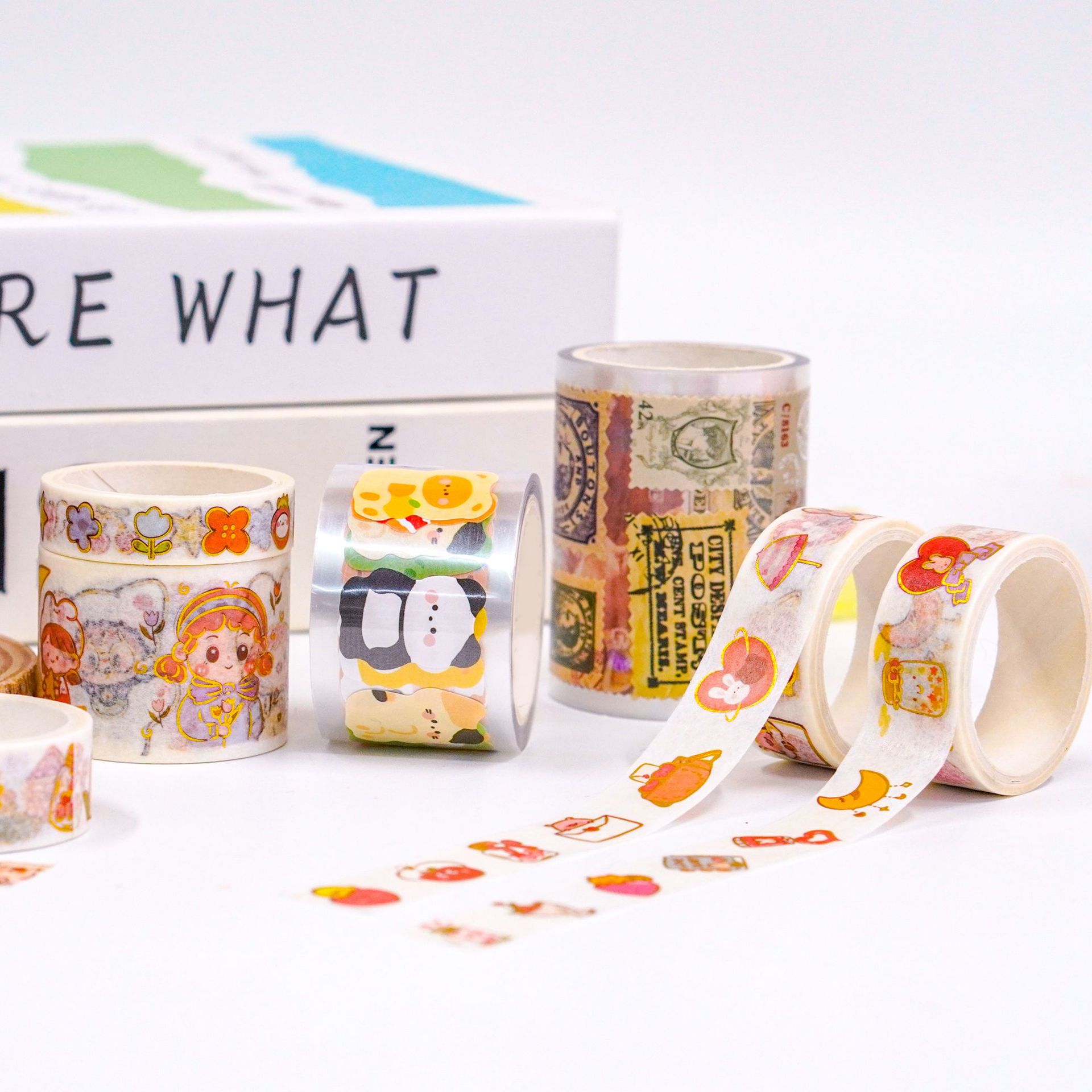 Factory Custom Creative Stationery Hand Account Stickers Cartoon 3D Kids Stickers Cold Hot Nail Art Stickers and Paper Tape