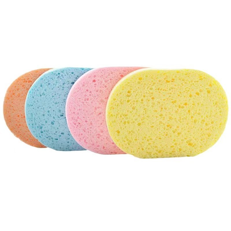 Walnut Seed Wood Pulp Cotton Face Wash Exfoliating Wood Pulp Sponge Cleansing Sponge Makeup Remover Cleansing Scrub Particle Sponge