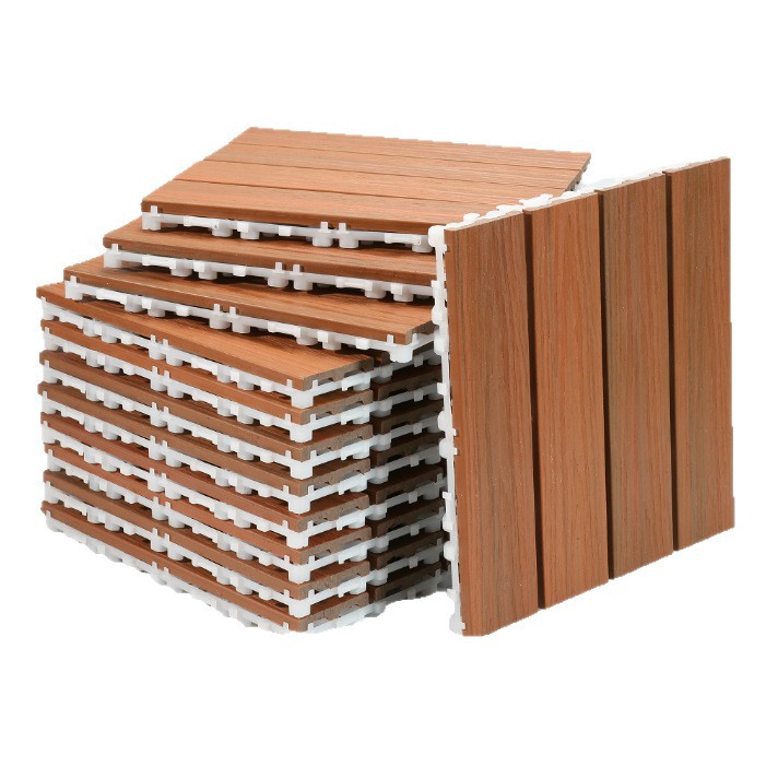 Plastic Wood Flooring Terrace Garden Self-Laying Outdoor Self-Assembling Balcony Courtyard Renovation Waterproof Anti-Corrosion Maintenance-Free Flooring