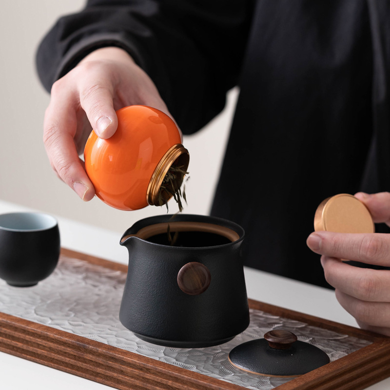 Ceramic Mini Tea Cans Color Glaze Fragrant Powder Cans Storage Sealed Cans Moisture-proof Packaging Box small size Cans Printable Logo