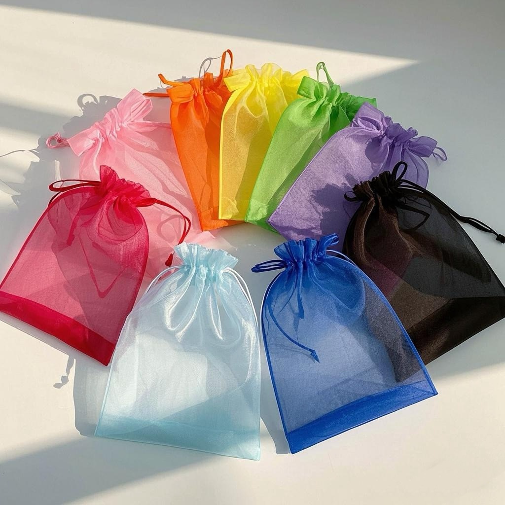 Multi-Color Transparent Gauze Bag Drawstring Gauze Bag Trial Large Candy Packaging Bag Wedding Celebration Gift Bag Manufacturer Wholesale