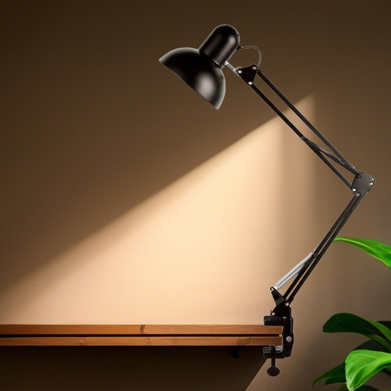 LED Long Arm Eye Protection Table Lamp Learning and Reading Work Eyelashes Nail Art Table Lamp Creative Folding Long Arm Clip Table Lamp