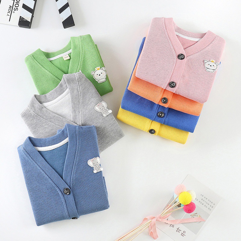 Children's Knitted Sweater Boys and Girls Autumn and Winter Baby Outwears Children's Sweater Cardigan Cross-Border