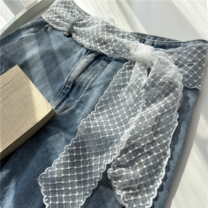 New Sweet Lace Belt Women's Skirt Jeans Trouser Belt White Ribbon Waist Rope Thin Long Silk Scarf Hair Belt