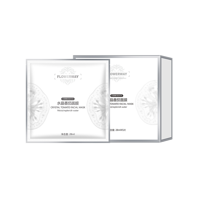 FLOWERWAY Crystal Tomato Mask Hydrating Moisturizing Improve Dry Easy Absorption Moisturizing Collagen Mask
