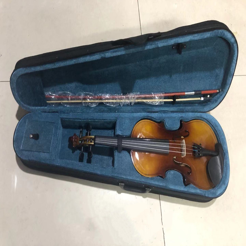 Adults and Kidsren Beginners Practice Violin White Decorative Props Playing Violin 4/4 Full Set Configuration