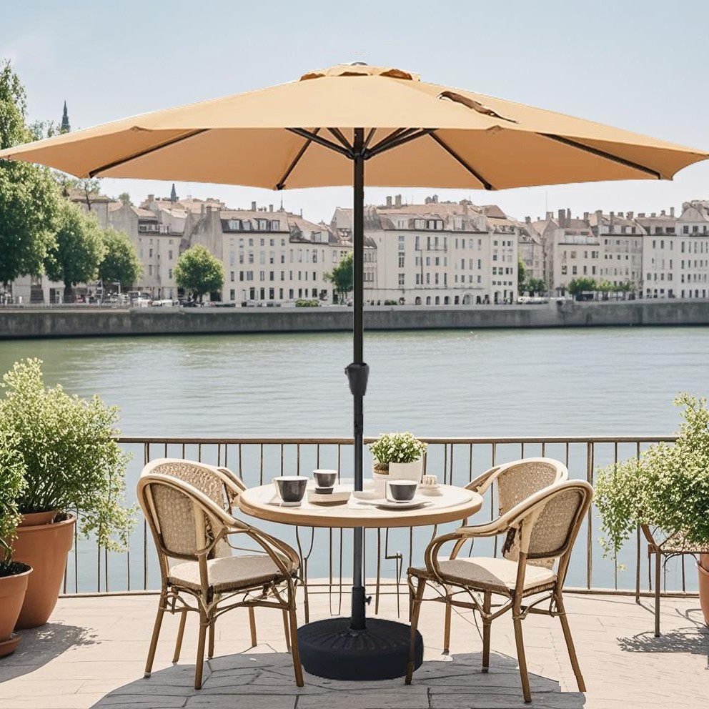 Outdoor Parasol Courtyard Villa Sun Protection Camping Leisure Balcony Cafe Stall Center Column Umbrella Sun Umbrella Wholesale