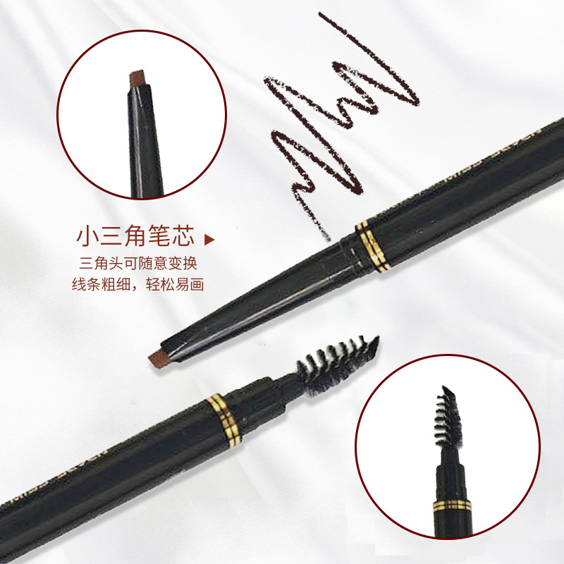 Фабричная прочная и не легко выцветающая кисть для бровей для начинающих, косметический цветной трехмерный двусторонний автоматический карандаш для бровей, пудра для бровей